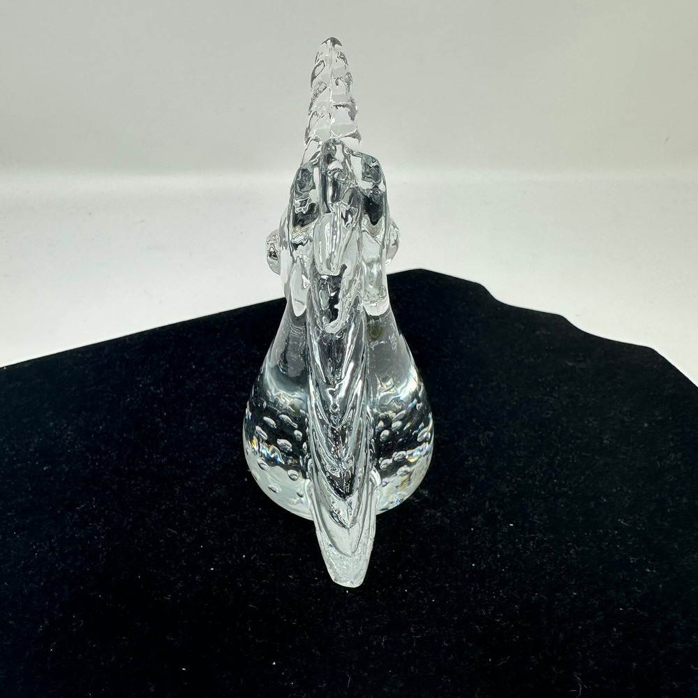 Unbranded Glass Figurine Unisex OS Clear Unicorn Bust Controlled Bubble Art - Picture 5 of 9